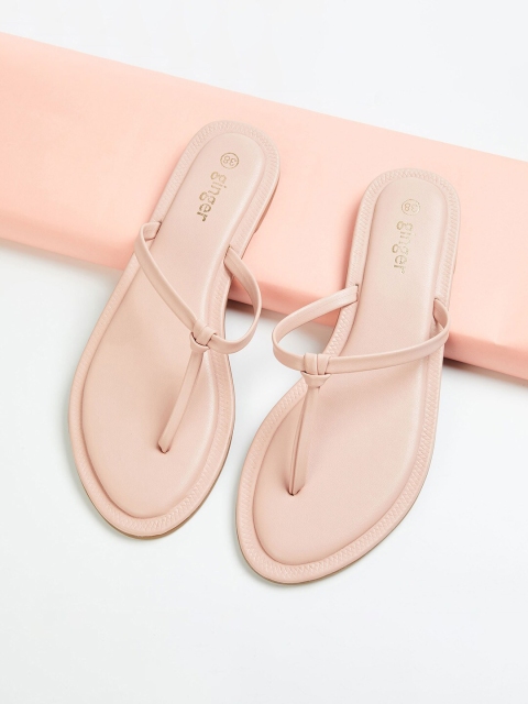 

Ginger by Lifestyle Women Pink Solid T-Strap Flats