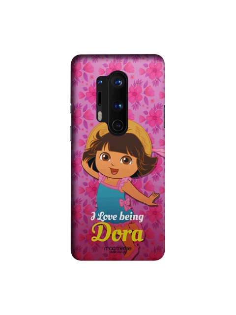 

macmerise Pink & Blue Lovely Dora Printed OnePlus 8 Pro Back Case