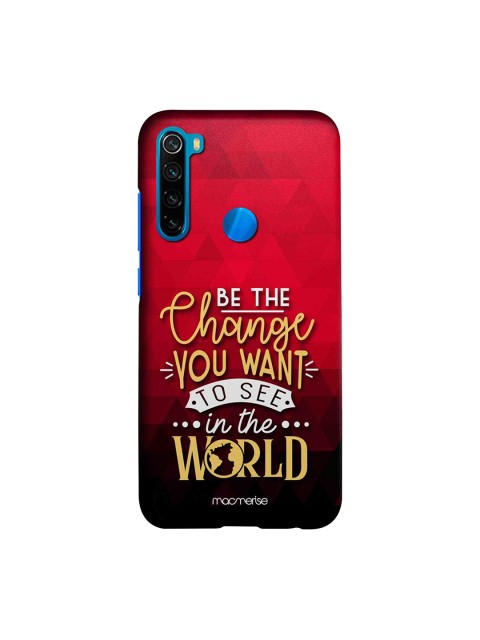 

macmerise Red & Brown Be The Change Xiaomi Redmi Note 8 Back Case