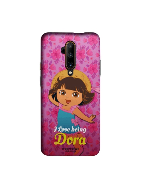 

macmerise Pink & Beige Lovely Dora Printed OnePlus 7T Back Case