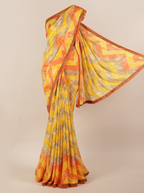 

Pothys Multicoloured Printed Poly Chiffon Saree, Multi