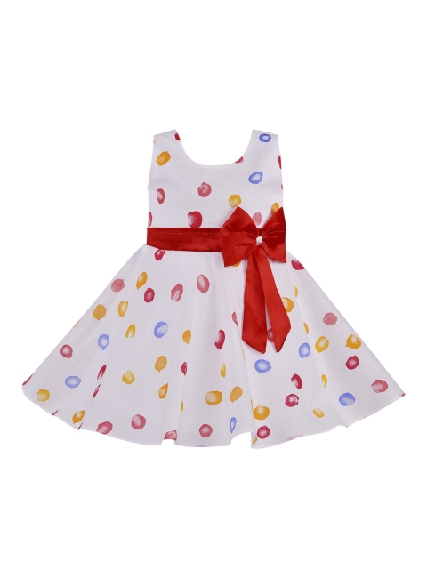

Wish Karo Girls Red Printed Fit and Flare Dress