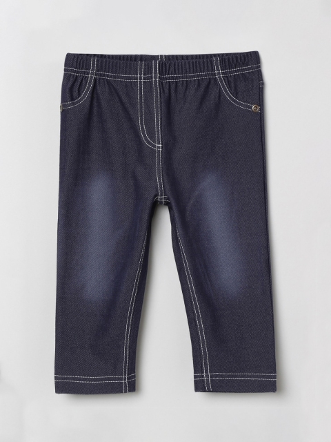 

max Boys Navy Blue Solid Treggings