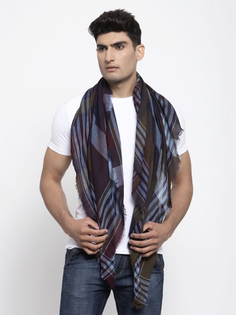 

Calvadoss Men Brown & Blue Self-Design Sustainable Mufflers