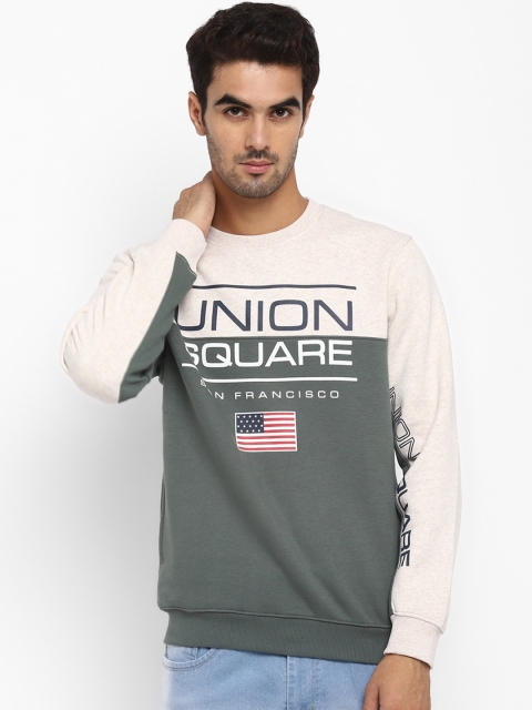 

Octave Men Green & Pink Printed Sweatshirt