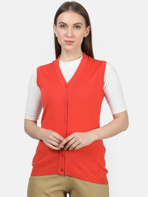 

Monte Carlo Women Orange Solid Cardigan