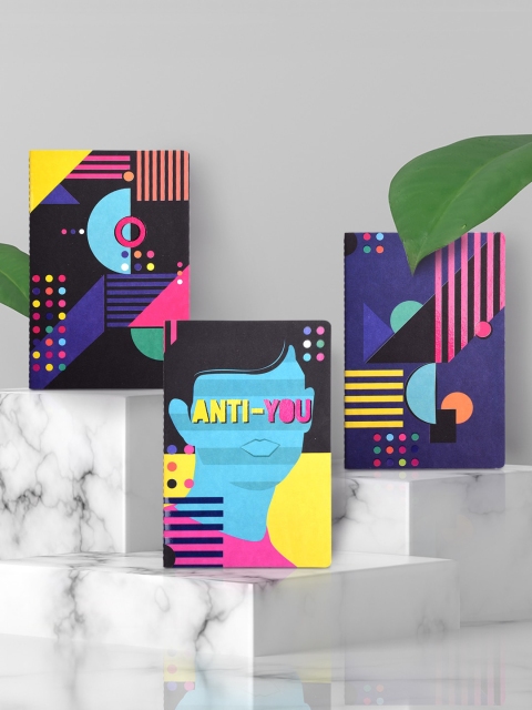 

Doodle Set Of 3 Multicoloured Printed Eco-Friendly Notebooks, Multi