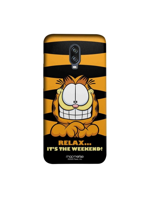 

macmerise Yellow & Black Weekend Garfield OnePlus 6T Back Case
