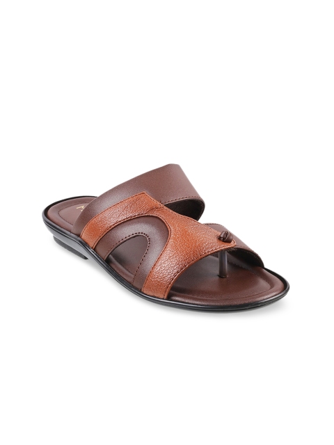 

Metro Men Tan Brown Colourblocked Comfort Sandals