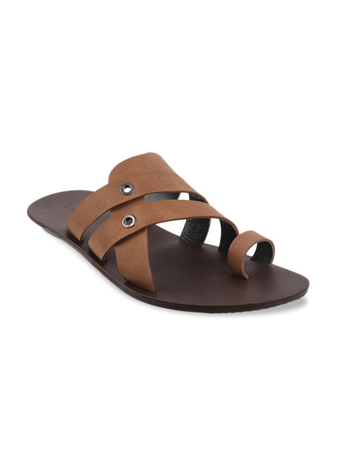 

Metro Men Tan Brown Solid Comfort Sandals
