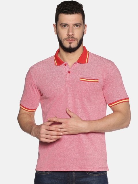 

UrGear Men Pink Solid Polo Collar Pure Cotton T-shirt