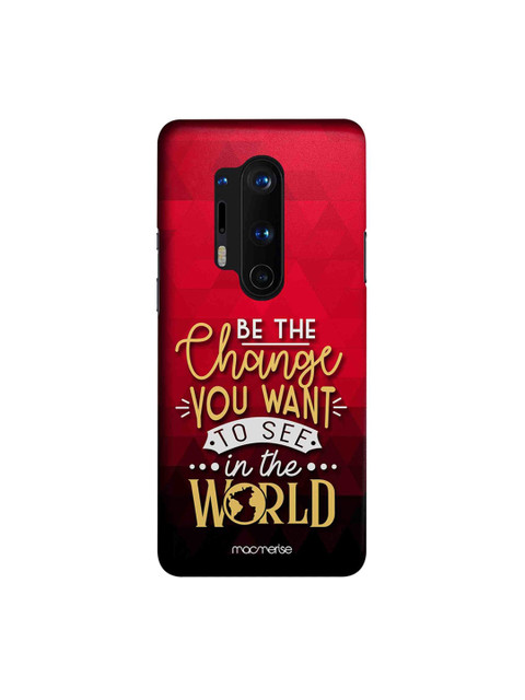 

macmerise Red & Brown Be The Change OnePlus 8 Pro Back Case
