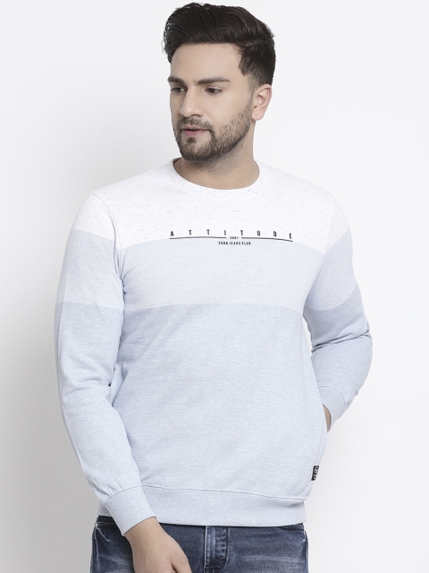 

COBB Men Blue & White Colourblocked Sweatshirt