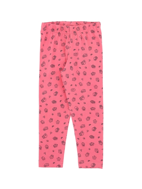 

Pantaloons Junior Girls & Black Pink Printed Ankle-Length Leggings
