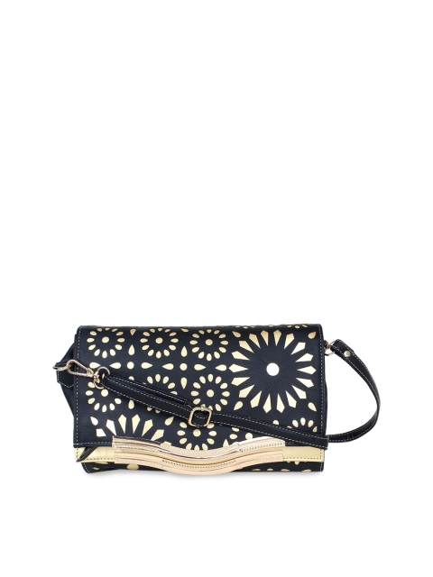 

Spice Art Women Black & Gold-Toned Laser Engraved Party Clutch Sling Bag