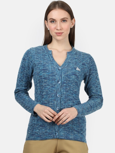 

Monte Carlo Women Blue Self Design Cardigan