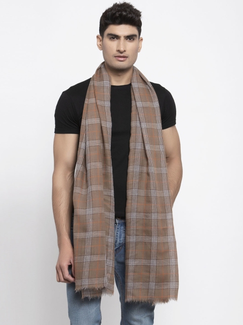 

Calvadoss Men Brown Checked Sustainable Mufflers