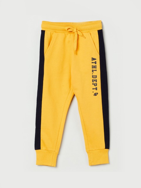 

max Boys Yellow & Black Colourblocked Joggers