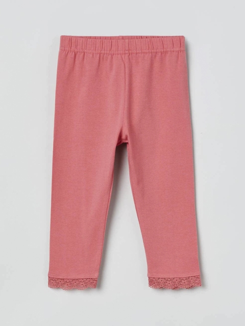 

max Girls Pink Solid Ankle Length Leggings