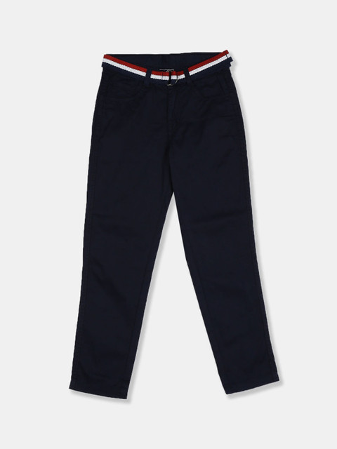 

Cherokee Boys Navy Blue Regular Fit Solid Cotton Trousers