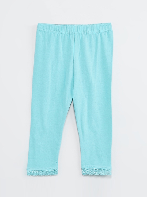 

max Girls Blue Solid Ankle-Length Leggings