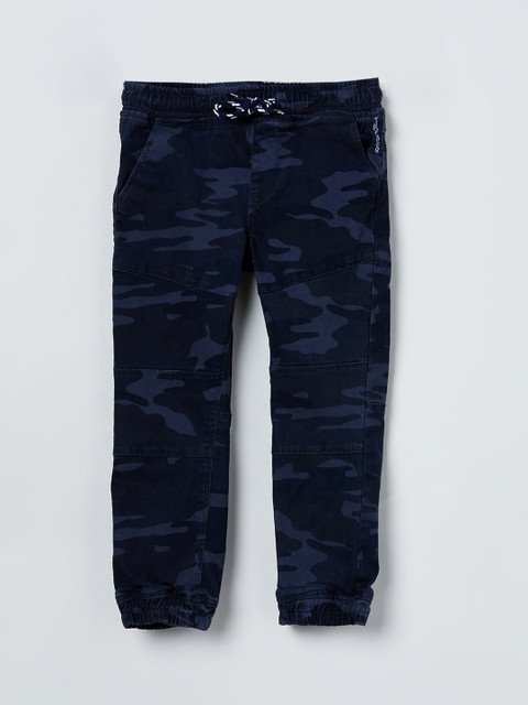 

max Boys Blue Camouflage Printed Joggers