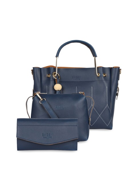 

Bagsy Malone Pack Of 3 Blue Solid Handheld Bags