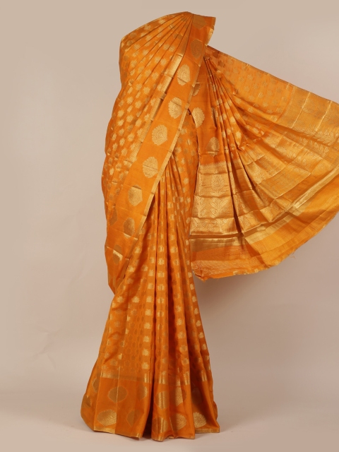 

Pothys Mustard Woven Design Jute Silk Saree