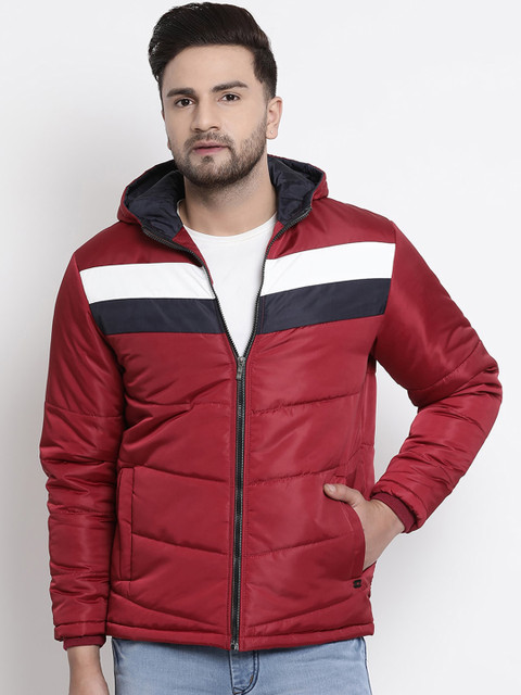 

COBB Men Red Striped Lightweight Open Front Jacket