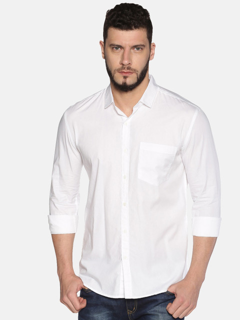 

UrGear Men White Slim Fit Solid Casual Shirt