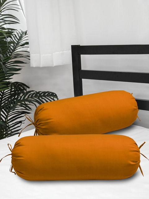 

Clasiko Set Of 2 Mustard Yellow Solid Bolster Covers