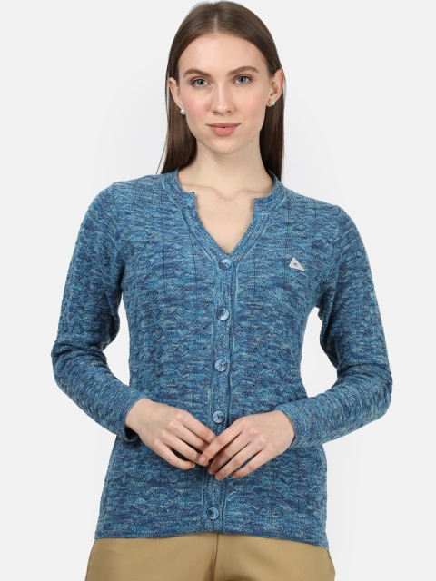 

Monte Carlo Women Blue Cable Knit Patterned Cardigan