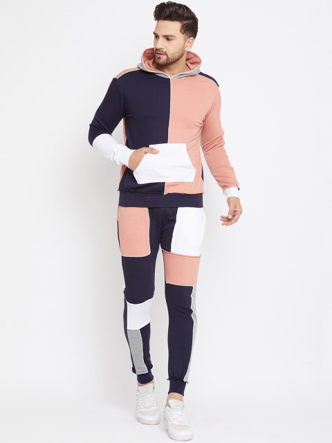 

FUGAZEE Men Multicoloured Colourblocked Slim-Fit Tracksuit, Multi