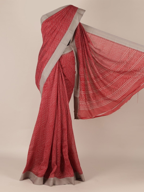 

Pothys Maroon Striped Jute Silk Saree