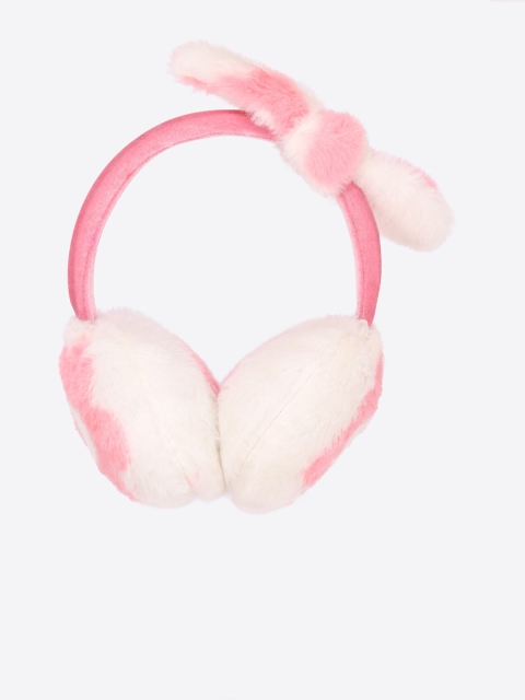 

CUTECUMBER Girls Pink & White Faux Fur Ear Muffs