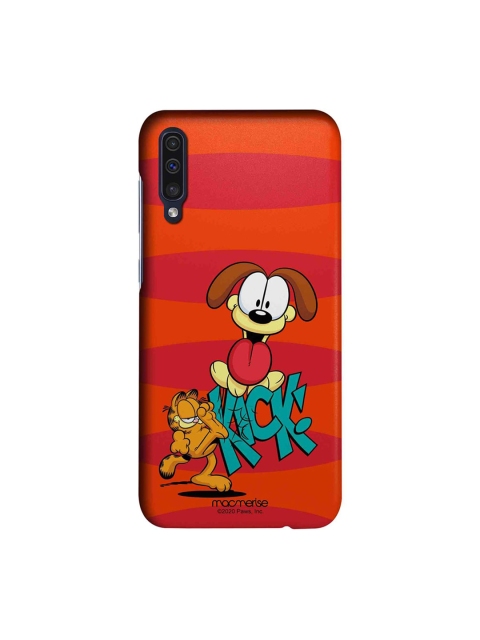 

macmerise Red & Orange Kick To Odie Printed Samsung Galaxy A50 Back Case
