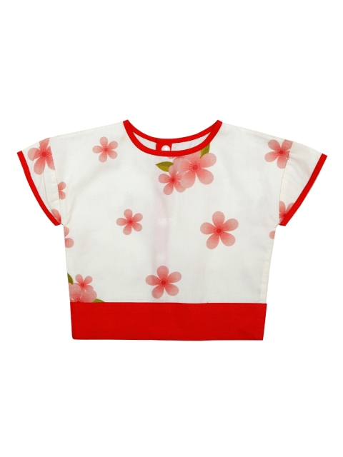 

Mish Organic Girls White & Red Printed Organic Cotton Top