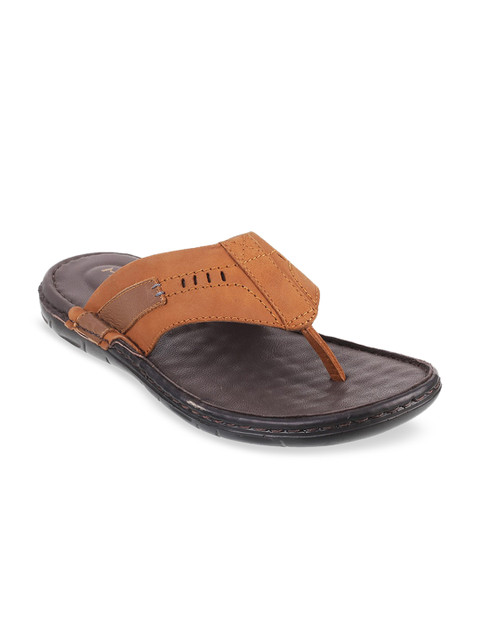 

Metro Men Tan Brown Solid Comfort Sandals