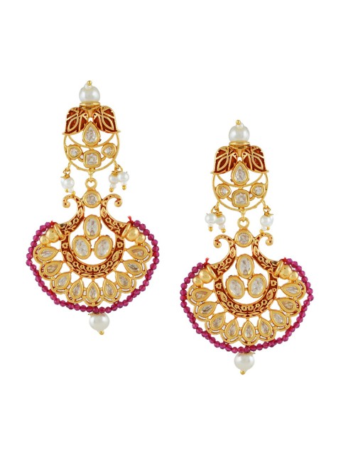 

Imittire White & Gold Contemporary Chandbalis