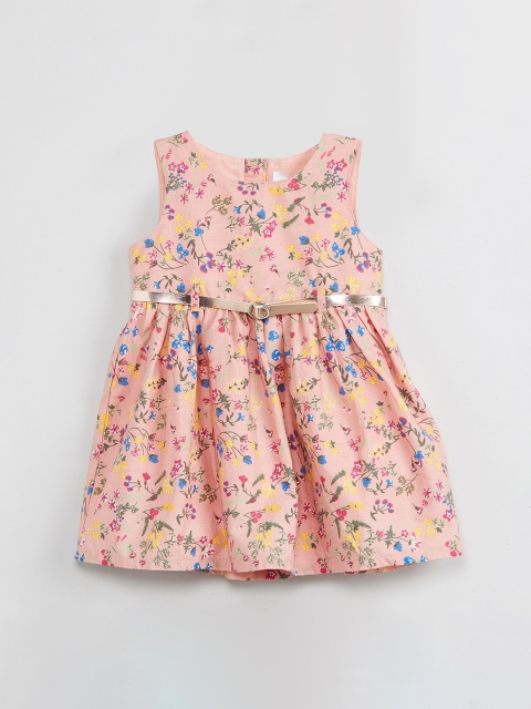 

max Girls Orange Printed Fit and Flare Dress