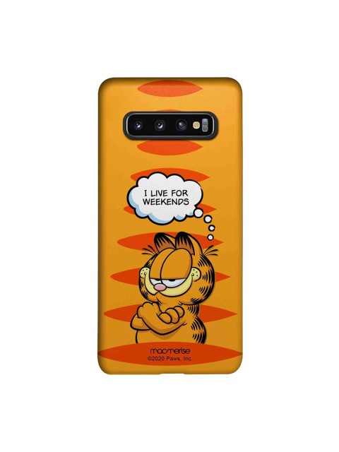 

macmerise Orange & White Garfield Living For Weekends Samsung Galaxy S10 Case