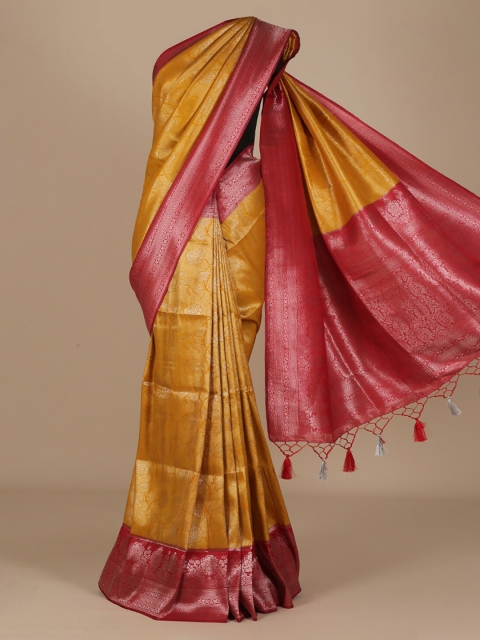 

Pothys Mustard Yellow Woven Design Jute Silk Saree