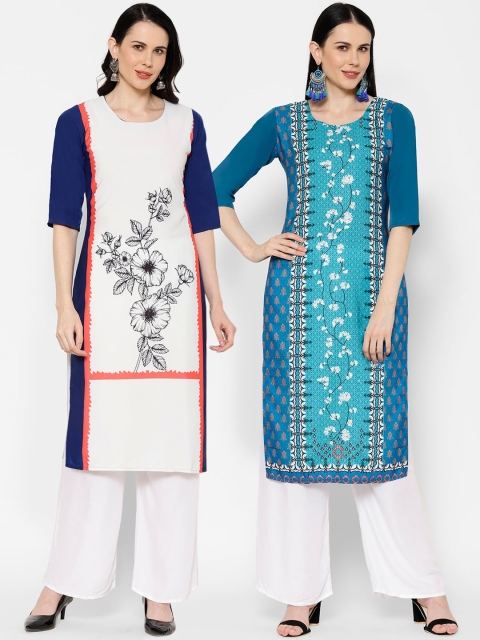 

7Threads Women Multicoloured Printed Straight Kurta, Multi