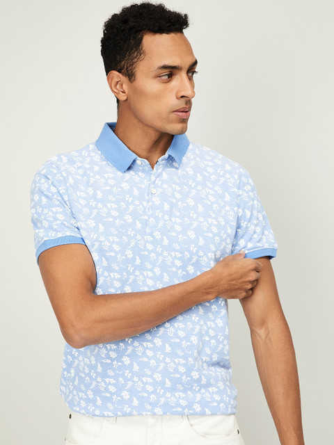 

Fame Forever by Lifestyle Men Blue Printed Polo Collar T-shirt
