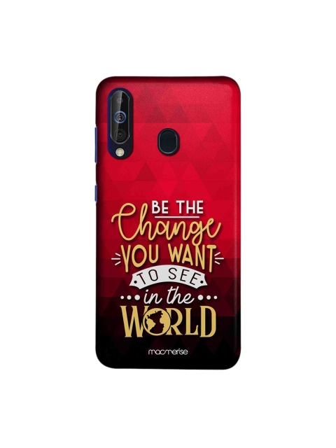 

macmerise Red & Brown Be The Change Samsung Galaxy M40 Back Case