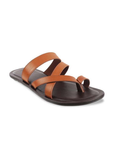 

Metro Men Tan Brown Solid Comfort Sandals