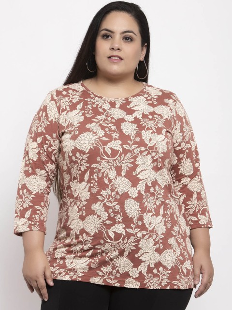 

plusS Women Mauve Printed Top
