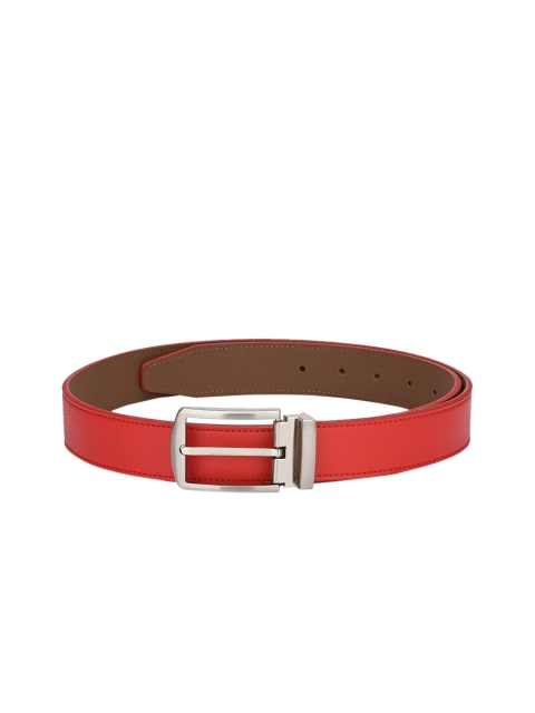 

Calvadoss Men Red & Silver-Toned Solid Sustainable Belt