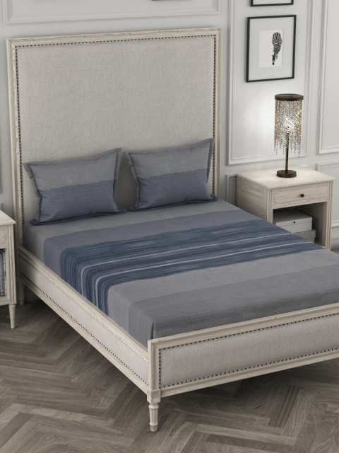 

STELLAR HOME Grey Abstract Double Queen Bedsheet With 2 Pillow Covers