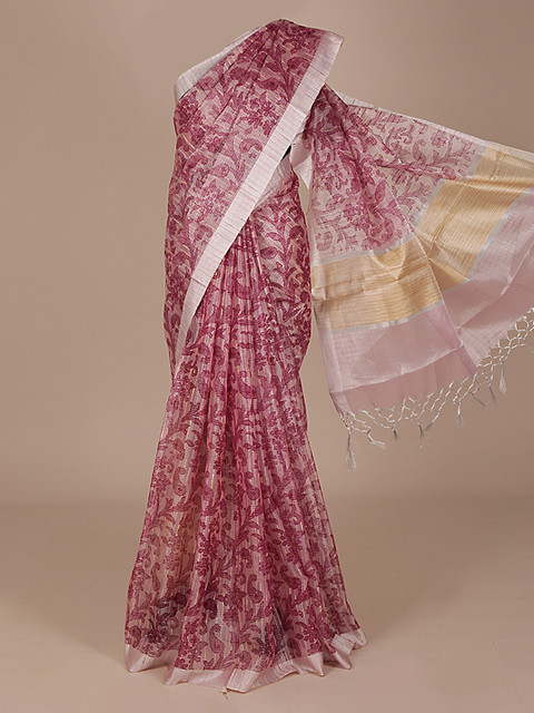 

Pothys Pink Woven Design Tissue Saree